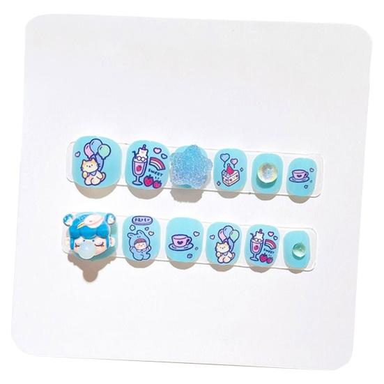 12 шт. детские мультяшные наклейки для дизайна ногтей, милые цветочные девушки с сердечным узором, стразы, наклейки для ногтей, самоклеящиеся накладные ногти, художественное украшение «сделай сам»