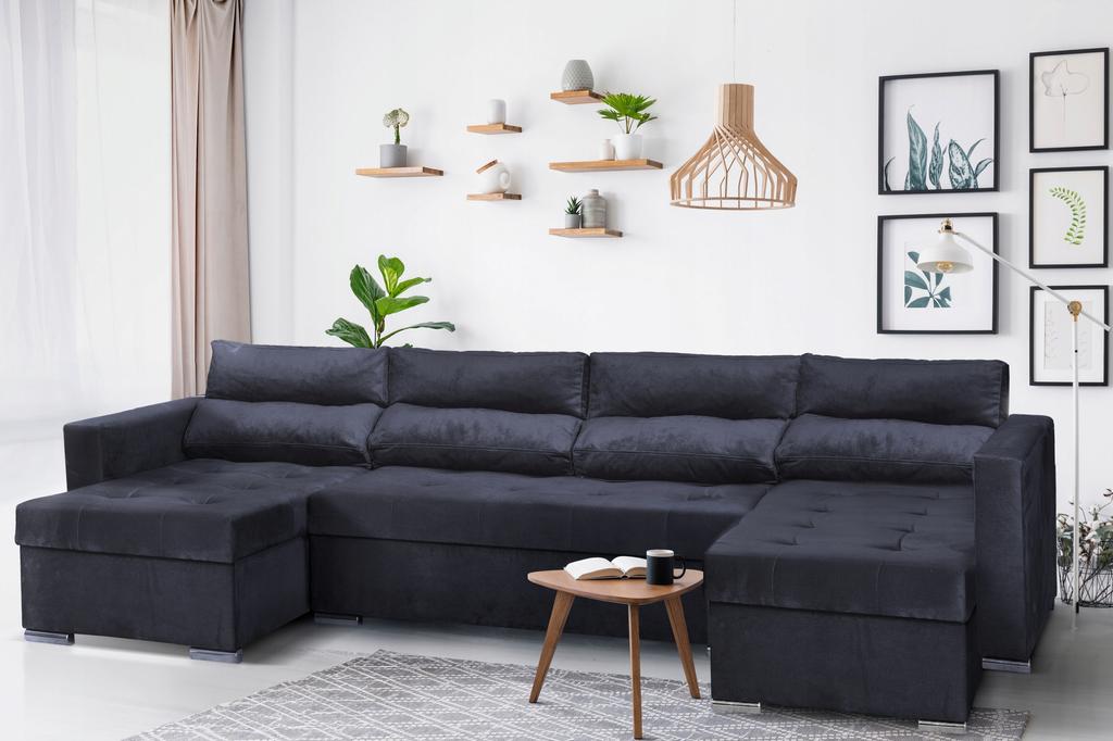 Varius BIG Corner Sofa Bed with Sleeping Containers Family Furniture Turquoise