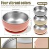 4Pcs 304 Stainless Steel Suction Baby Bowls Non Slip Child Food Bowl with Removable Silicone Sleeve for Kids Toddlers Feeding
