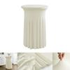 Stretch Spandex Round Cocktail Tablecloth With Skirt Wrinkle Free Cover For Wedding Party Banquet