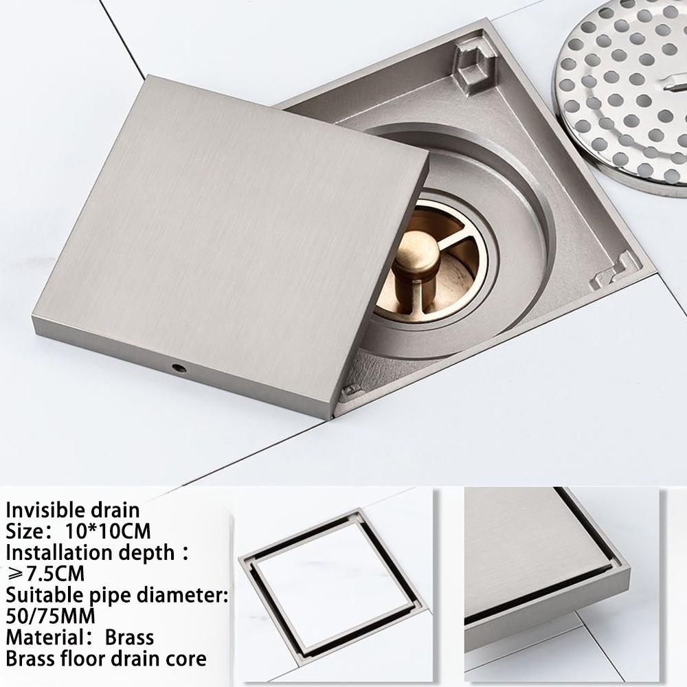 Chrome Plated Brass Floor Drain Trap Tile Insert Waste Grates for Bathroom and Kitchen Shower Strainer for Kitchen Sinks