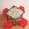 1Set 1:12 Dollhouse Miniature Mahjong Table And Chair Model Furniture Home Model Decor Toy Doll House Accessories