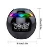 Bluetooth-совместимый динамик 5.0 со светодиодным цифровым будильником, музыкальный плеер, беспроводной динамик в форме шара, часы, мини-динамик BT