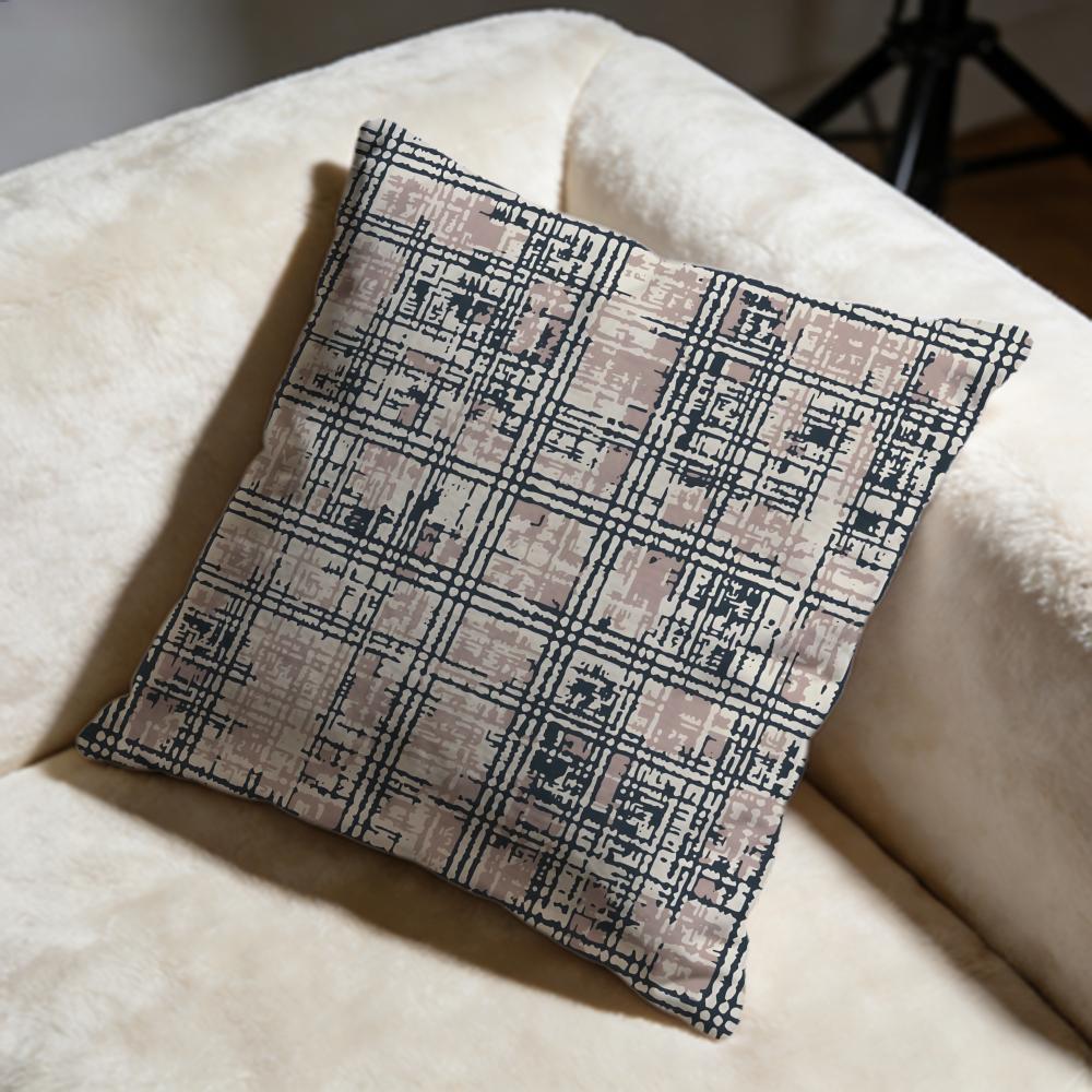 plaid lines Cushion Cover Soft Decorative Pillow Case Suitable for Bedroom Sofa Car Travel Use