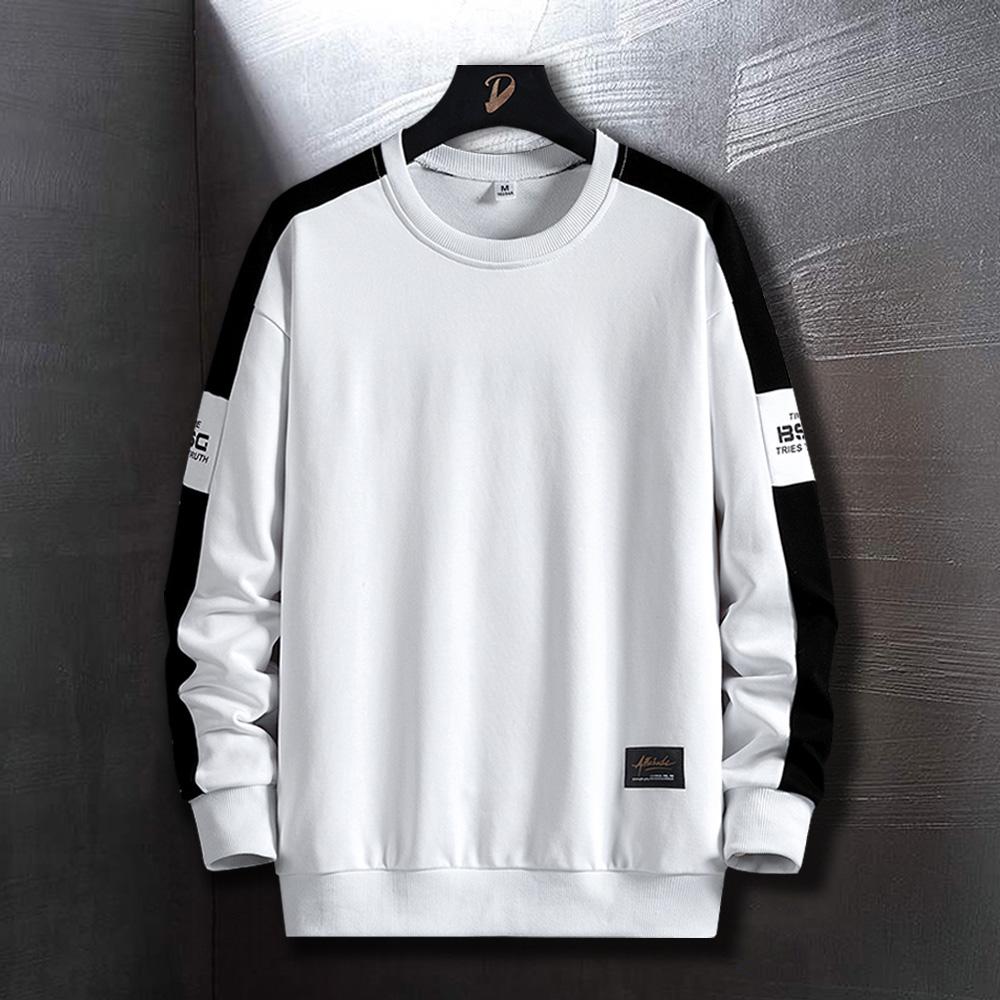 Мужская одежда Весенние толстовки Хип-хоп Боковые полосатые толстовки Мужская уличная одежда Хип-хоп одежда Длинные рукава рубашки Тренд