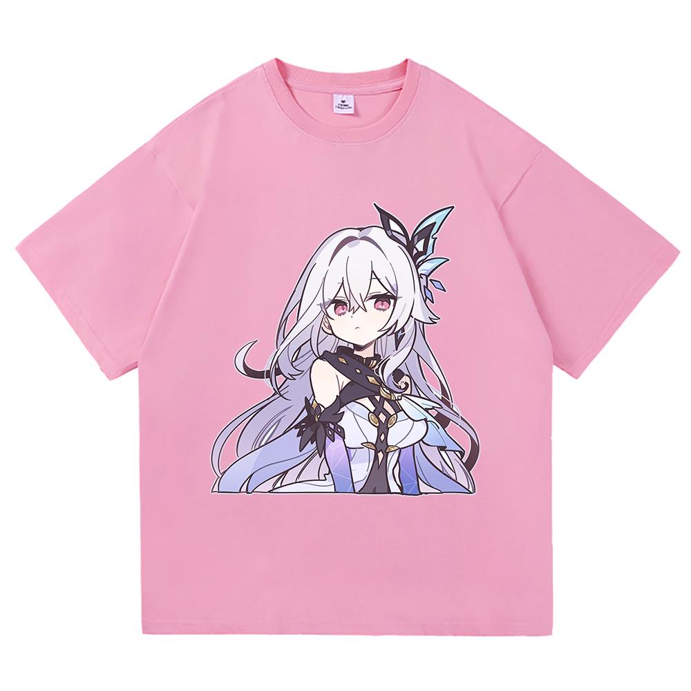 Футболка Genshin Impact Skirk Горячая Мода Мужская/Женская Эстетичная Смешная Милая Графическая Футболка Высокого Качества Повседневные Хлопковые Футболки