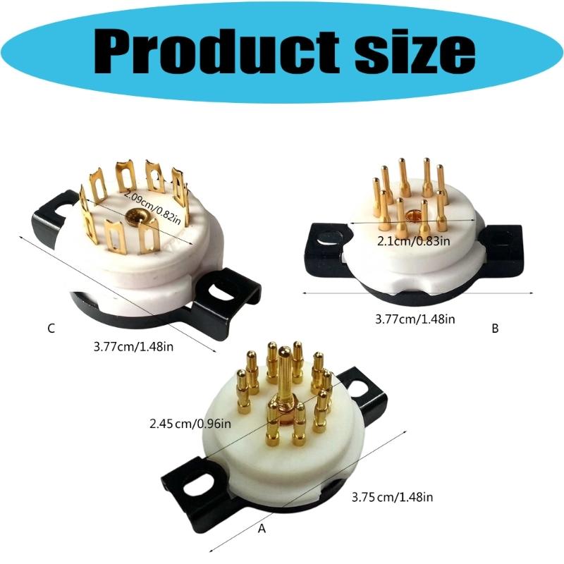 9 Pin Ceramic Tube Socket, ABS Copper Base for Auditory Equipment Repair and DIY Amplifiers Build Projects, 1 Piece