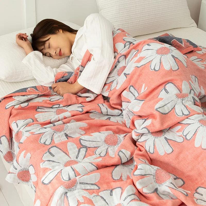 Новое двойное хлопковое одеяло для кроватей, марлевая простыня для дивана, одно крутое одеяло, мягкое дышащее удобное покрывало на кровать