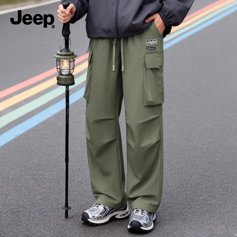 Jeep Мужские летние свободные дышащие повседневные брюки-карго