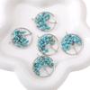 30mm Natural Gemstone Stone Beads Charms Tree Pendant DIY Jewelry Making Necklace Accessories