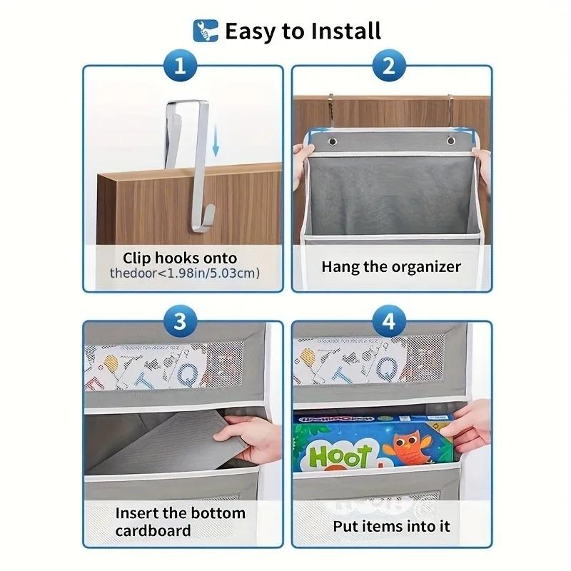 Hanging Storage Bag Multiple Pockets Wall Mounted Organizer Cosmetics Toys Sundries Household Items Space Saving Storage Rack