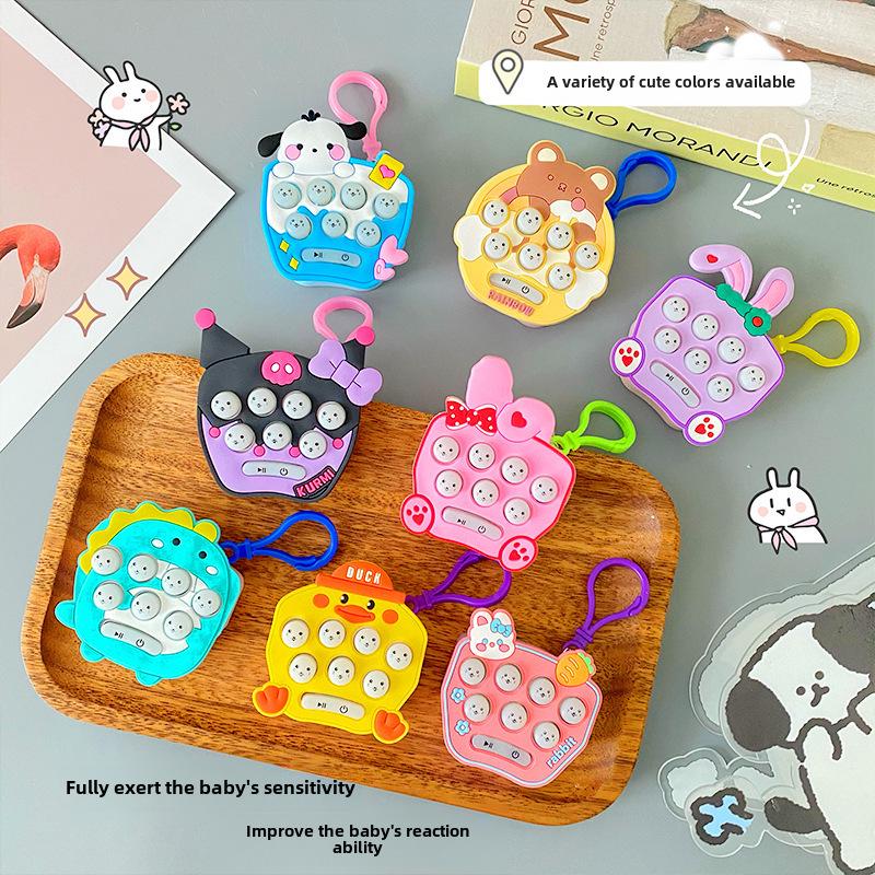 Cross-Border Mini Whack-a-Mole Game: Children's Decompression Toy, Educational Fun Keychain, Push-Button.