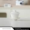 Фарфоровый набор для чая Гайвань «Нефритовая овечья кость»: Керамический Белый Фарфор для Кунг-фу, Три Предмета с Фильтром Gongbei.