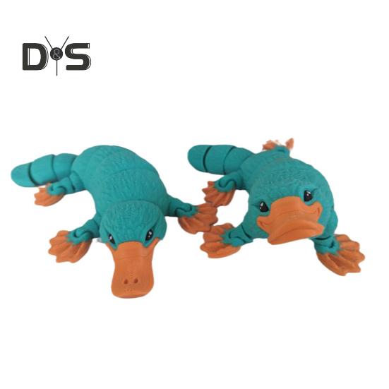 3D Printed Articulated Platypus Figurine Multi-jointed Movable Duckbill Action Figure Animal Fidget Toy Desktop Decoration Kids Adults Gift