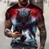 Animal Wolf 3D Print T-Shirts Streetwear Men Fashion Casual Oversized O-Neck Short Sleeved T Shirt Tees Tops Clothing