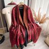 Retro Imitation Cashmere Scarf Travel Fashion Wear Cape Autumn and Winter Thickened Warm Scarf Women