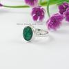Oval Emerald Ring: Handmade 925 Sterling Silver Gemstone Ring