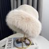 Женская монгольская шапка: Осенне-зимняя корейская мода, толстая теплая рыбацкая шапка с защитой ушей и плюшевым дизайном для стройнящего силуэта.