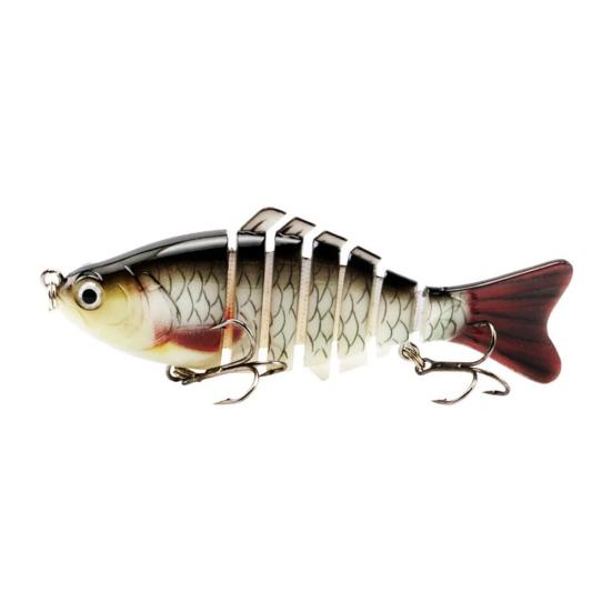 10CM/15.5G Multi-Jointed Fishing Lure with Hooks Realistic 7-Section Swimbait Bionic Hard Artificial Bait Freshwater Saltwater Fishing Accessories