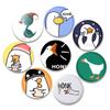 32/44/58mm Cartoon Honk White Goose Brooches Pins Cute Animal Duck Round Badges Clothes Lapel Pin Fashion Jewelry Gift Accessory