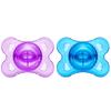 LittleForBig Adult Pacifiers, New 3rd Generation [Clear Candy Color] with Lids, Set of 2, Blue and Purple