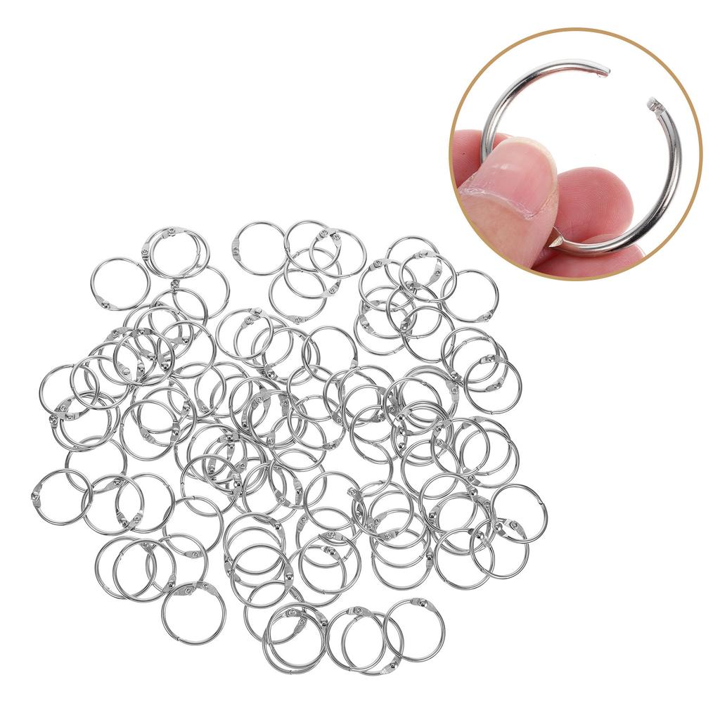 100Pcs Iron Book Binder Rings Openable Loose Leaf Rings for Office School Document Binding Photo Album Flashcards