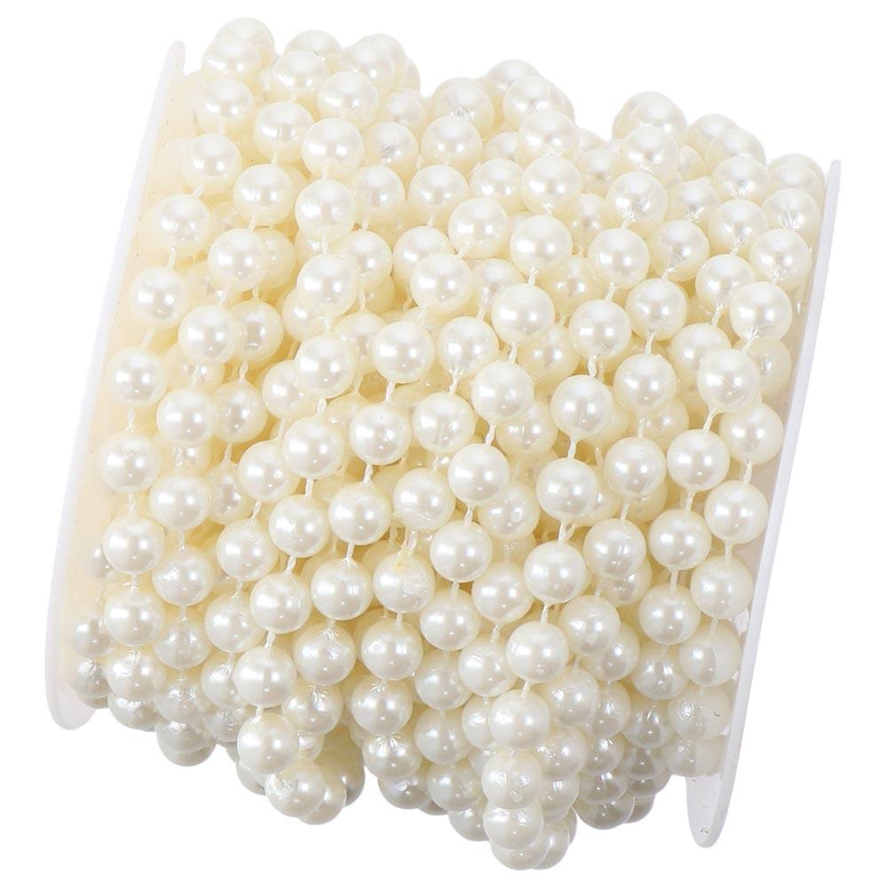 8mm Ivory Pearl Strands 33 Feet Pearl Garland DIY Crafts Faux Pearl Beads  Wedding
