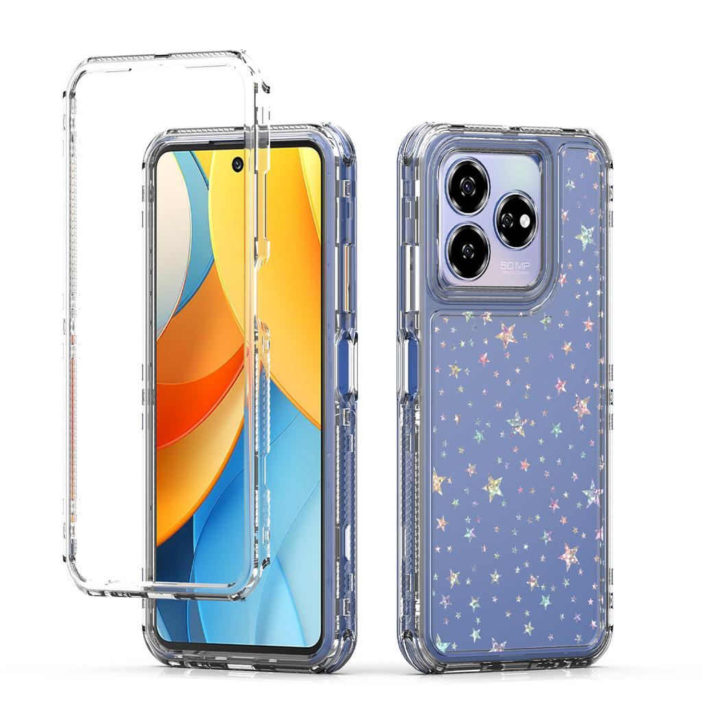 For ZTE Axon 60 Lite Case Precise Cutouts Acrylic TPU Clear Phone Cover with Laser-printed Film