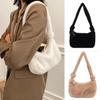 Women Plush Soft Fluffy Fur Winter Underarm Shoulder Bag Solid Color Hobo Bag