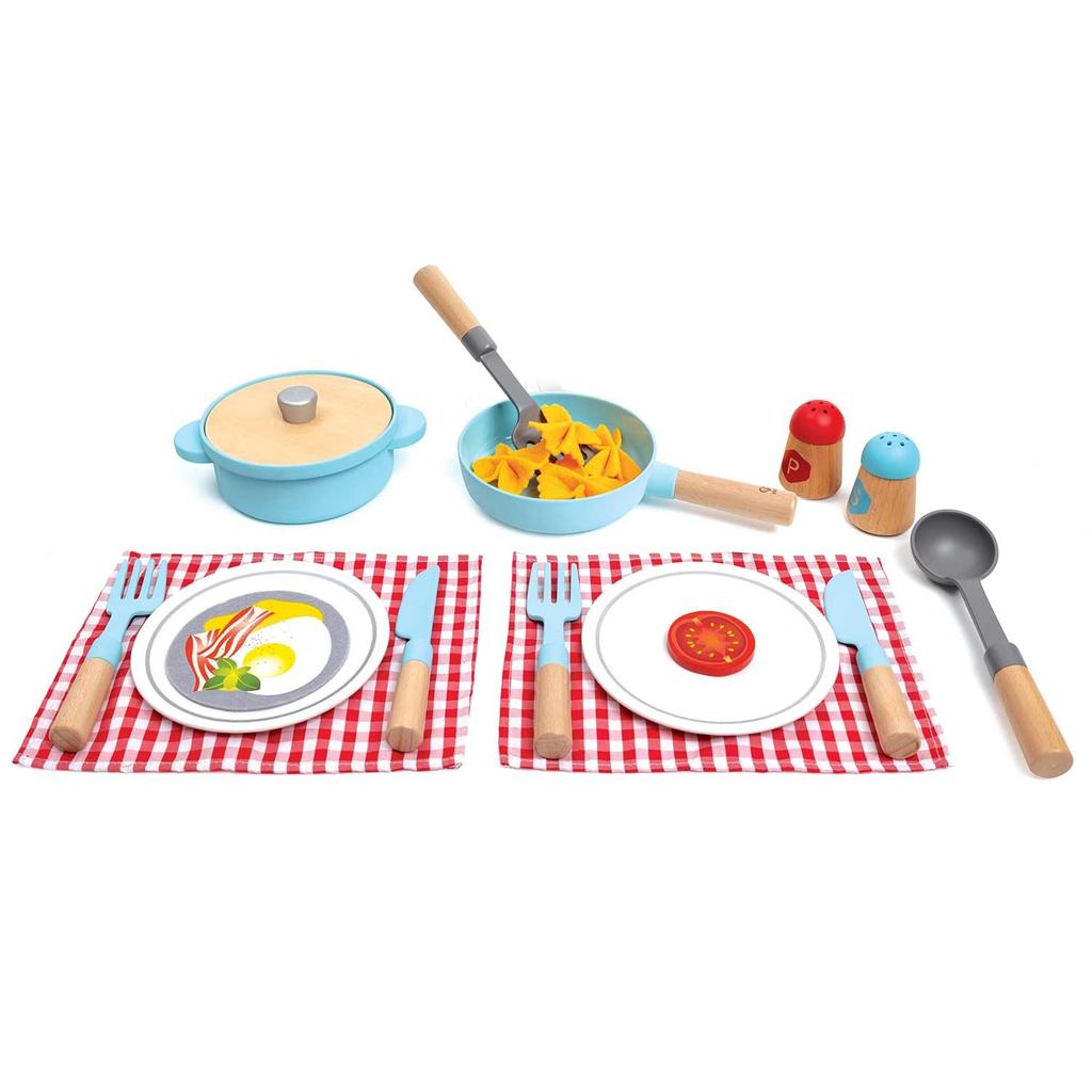 Hape Pretend Cooking for Ages 3 and Wooden Pretend Cooking E3208 Set, Up, Toy,
