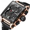 Retro Fashion Square Multifunctional Calendar Belt Men's Quartz Watch