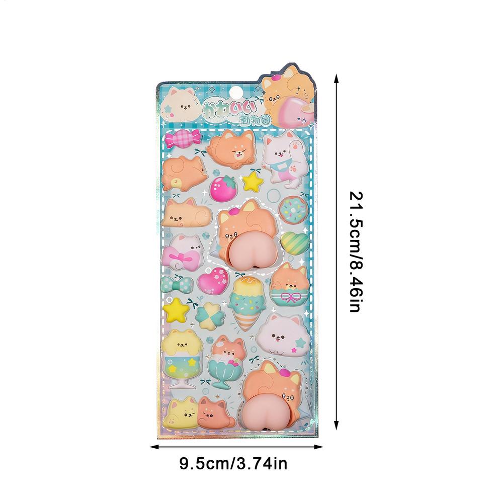 3D Cute Animal Butt Stickers 3D Pinching Relaxing Butt Stickers Cute DIY Mobile Book Decoration Stickers Festival Decoration Gif
