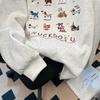 Women's Japanese Embroidered Dachshund Fleece Hoodie - 2025 Spring/Autumn/Winter Collection