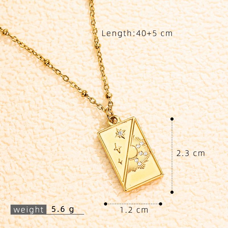 Европейский и американский стиль 3D кулон-ожерелье с картой Таро с инкрустированными микро-бриллиантами