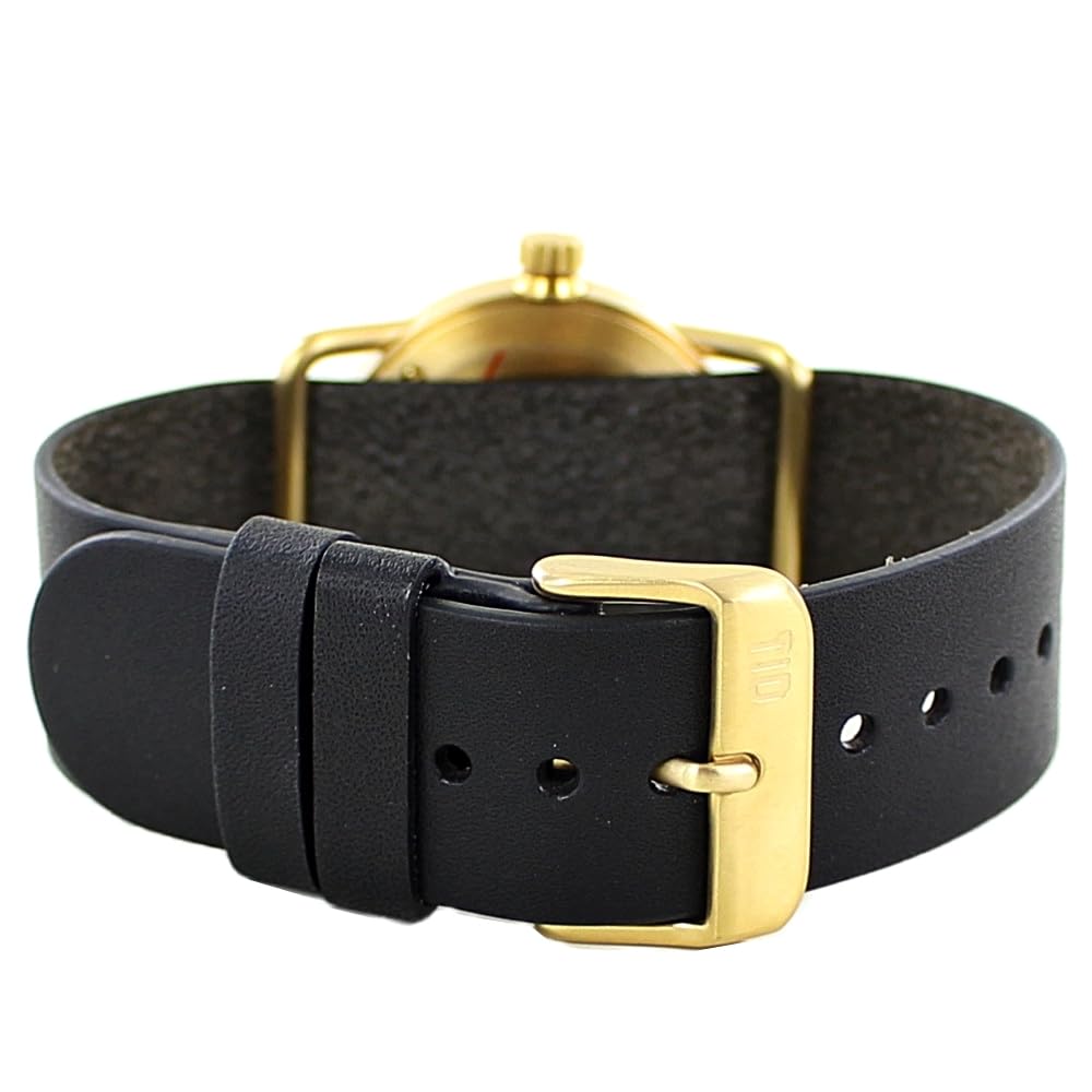 Унисекс, золотой корпус, черный кожаный ремешок, кожаный портативный футляр для часов, в комплекте часы TID [Tid Watches] Мужские женские 10290901-dcase [Товар]