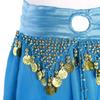 Womens Belly Dance Costume Chiffon Bloomers Plastic Beads Tassels Metallic Ruched Waistband Side Split Pants