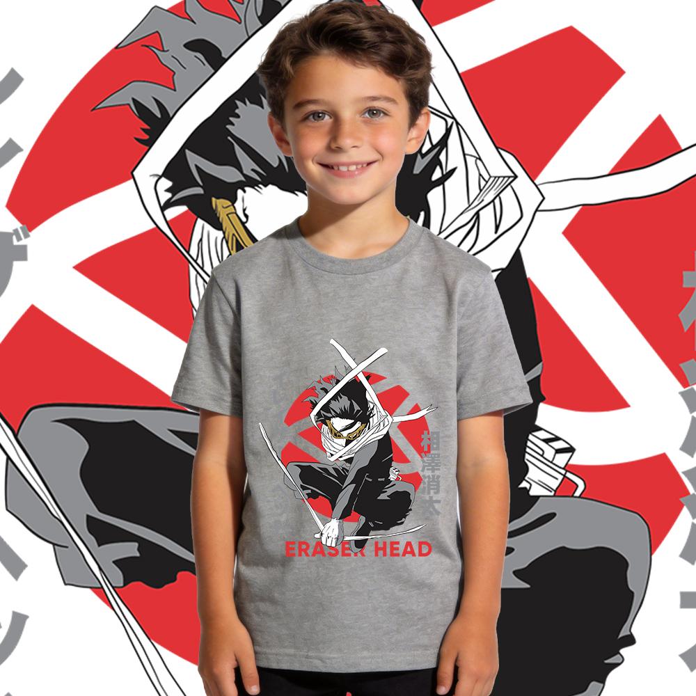 My Hero Academia Aizawa Anime Print Cotton T Shirt for Boys and Girls Kids Casual Summer Top Soft Breathable