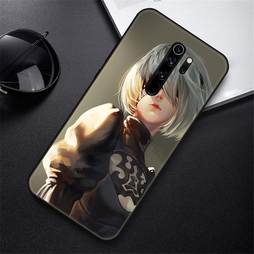Phone Case For Xiaomi Redmi Note 8 8T 10 9 9S 7 6 Pro Xiaomi 9 9A 8 8A 7 6 Black Cover Funda Tpu Back Fashion NieR Automata 2B