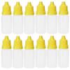 50Pcs 10ml Eye Liquid Bottle Portable Squeezable Empty Eye Drops Container with Plugs LidYellow