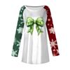 Women's Casual  Plus Size Long Sleeved Round Neck Christmas Printed T-shirt Top Pullover