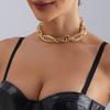 Accessories, Street Tide Exaggerated Twist Thick Chain Metal Necklace, Simple And Cold Temperament Necklace Women