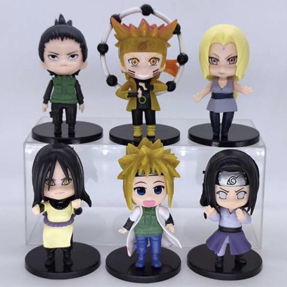 Наруто Шиппуден Q-версия Сидячая Фигурка – Какаши и Наруто, Декор для Авто и Рабочего Стола, Коллекционный Аниме Подарок