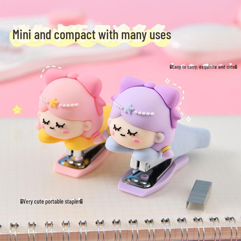 Mini Cartoon Mermaid Stapler - Cute, Creative, Portable Student Stationery
