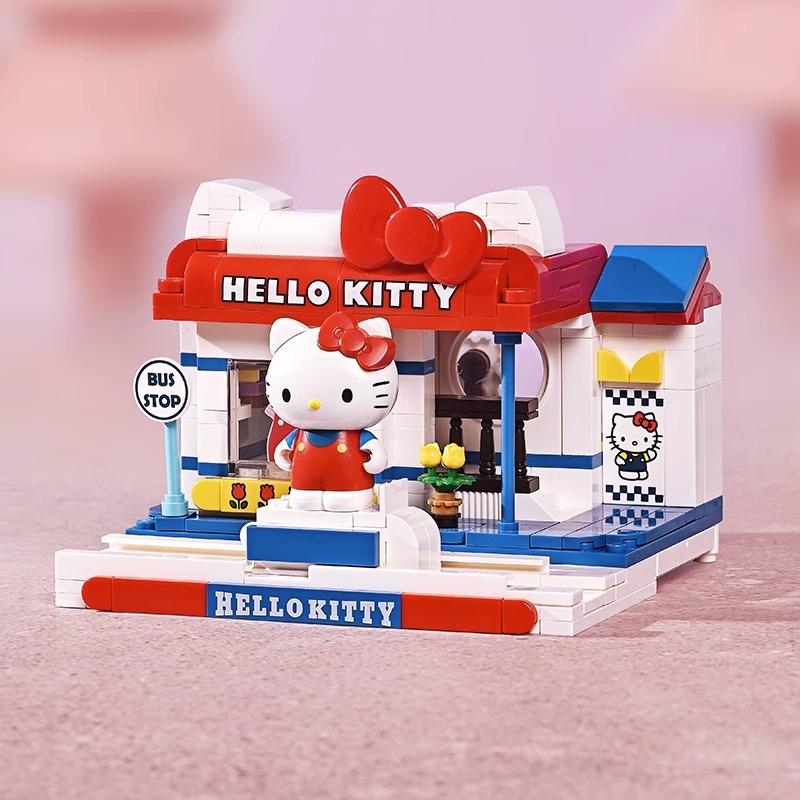Оригинальные строительные блоки Keeppley Серия «Уличная сцена» Модель mymelody Kuromi Сборная игрушка Pompom Purin Подарок