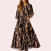 Women's Retro Ethnic Style Ribbon Embroidered Sleeveless Linen V-neck Maxi Dress