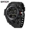 SANDA Водонепроницаемые электронные часы Многофункциональные светящиеся часы с будильником