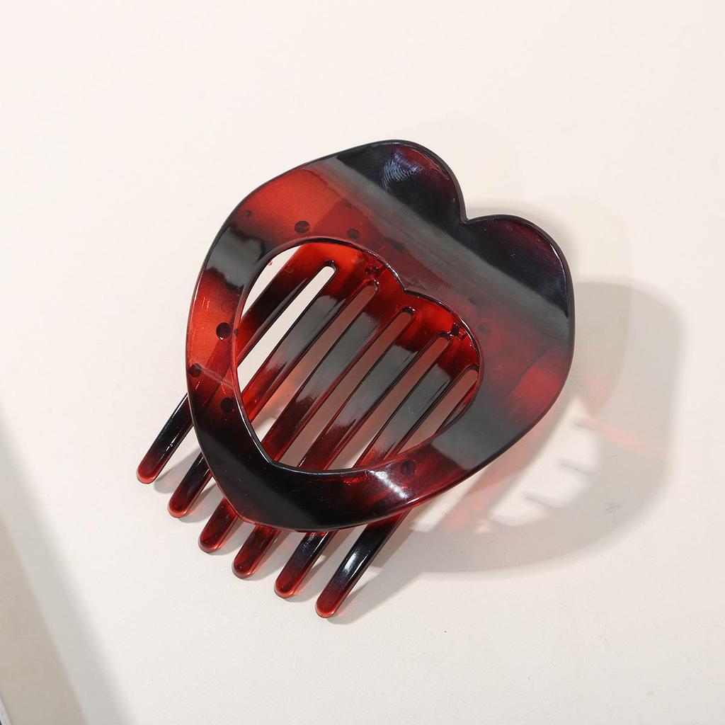 Heart-Shaped Retro Duckbill Hair Clip - Seamless Styling Hair Accessory