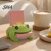 Adhesive Note Dispenser with Pen Holder Cute Frog Dispenser, Creative Cartoon Animal Stationery Organizer, 3D Durable Plastic Memo Clip Print