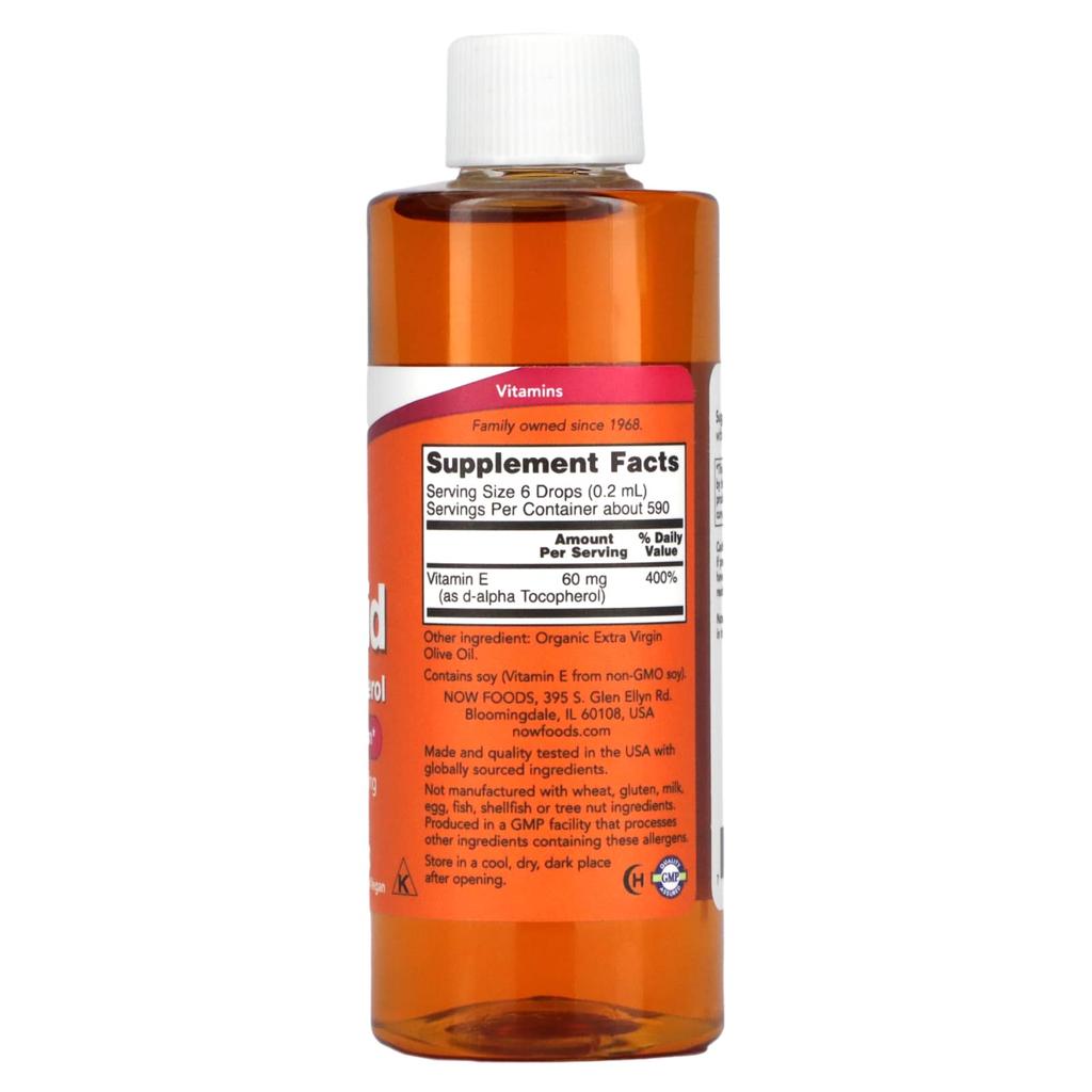 Liquid Vitamin E, D-Alpha Tocopherol, 60Mg(90Iu), 118Ml(4Fl Oz)