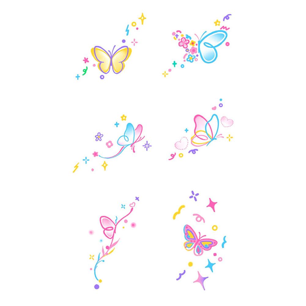 Маленький Узор Простые Бабочки Цветы Цветная Татуировка Спина Девушки Стойкие Тату Наклейки Водопро X7M8